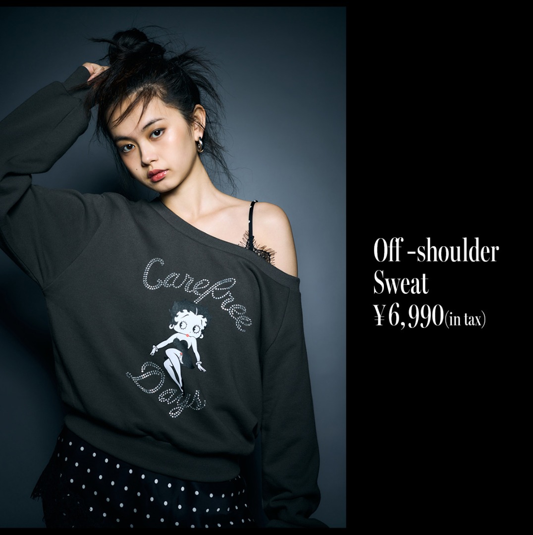 AZUL×BETTY オフショルスウェット